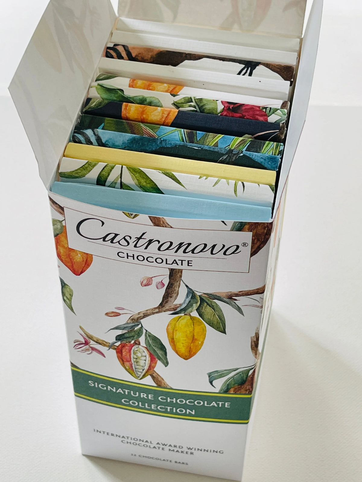 Inside contents of signature chocolate collection gift box